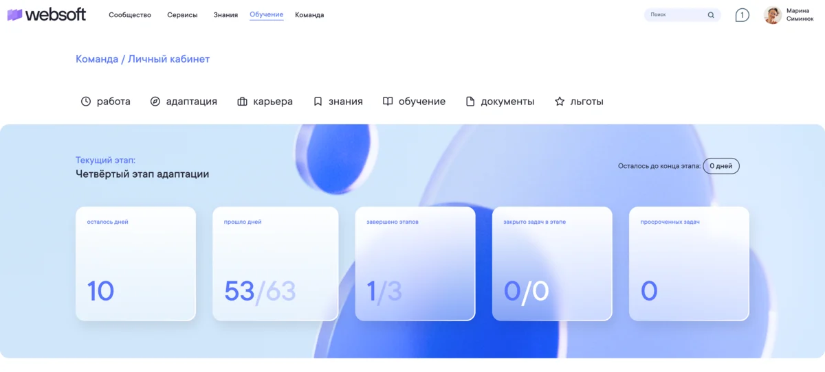Личный кабинет сотрудника в Websoft HCM